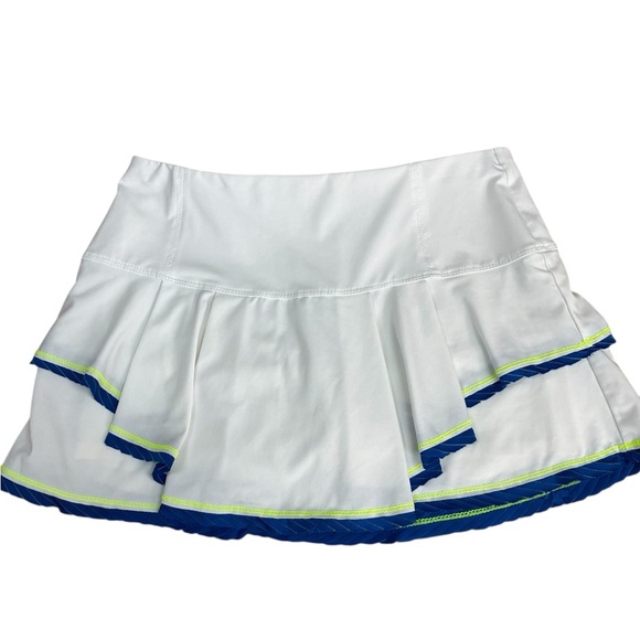 Lucky in Love White and Blue Mini Tennis Skirt/Skort - Picture 1 of 10